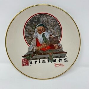 Vintage Norman Rockwell Yuletide Reckoning 1977 Gorham Plate